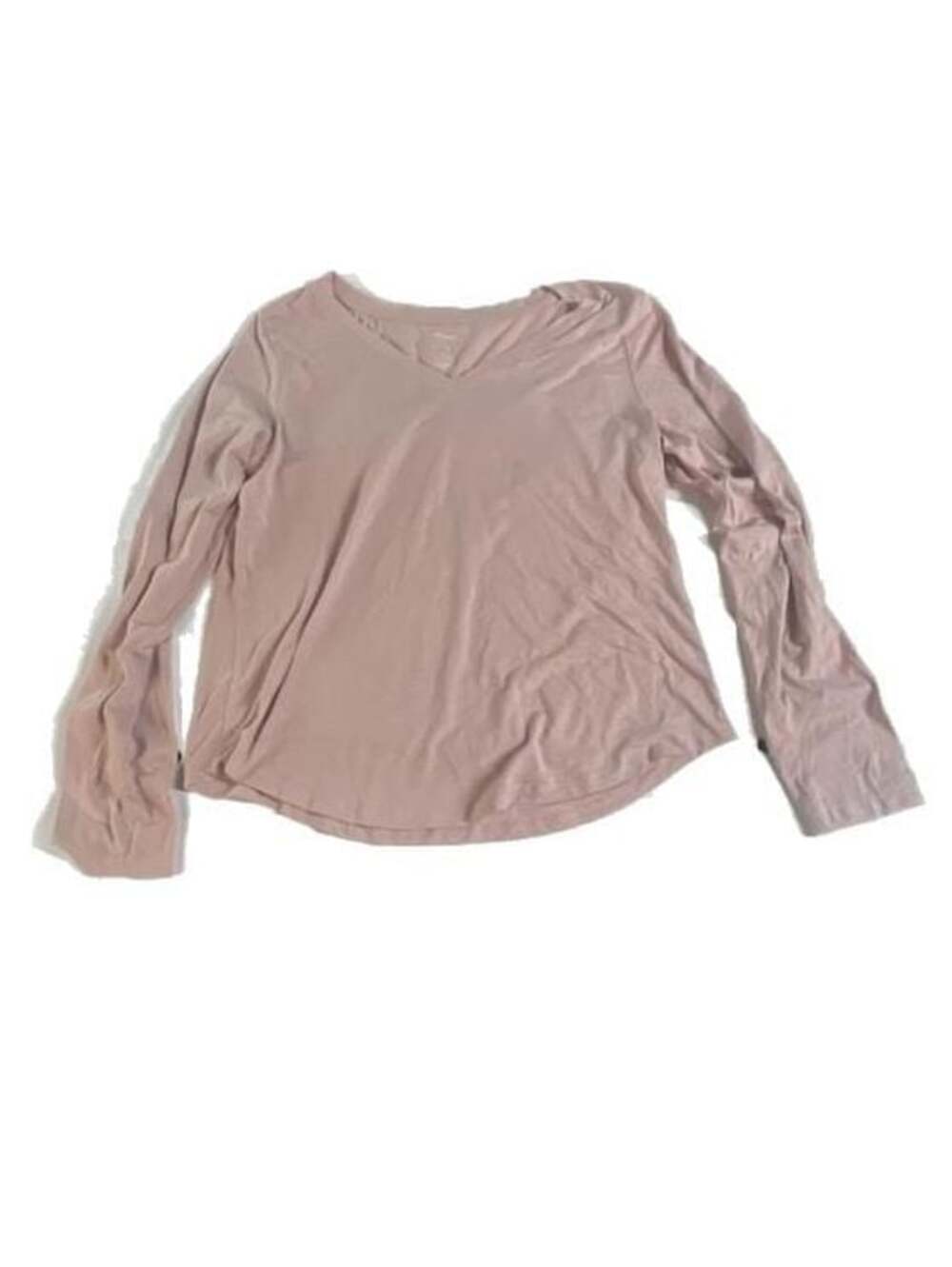 Sonoma Goods For Life The Everyday Tee Long Sleeve V-Neck Pink Size L